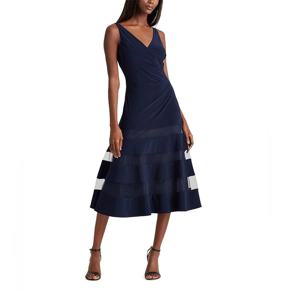 LAUREN RALPH LAUREN Tulle-Trim Fit & Flare Dress NWOT